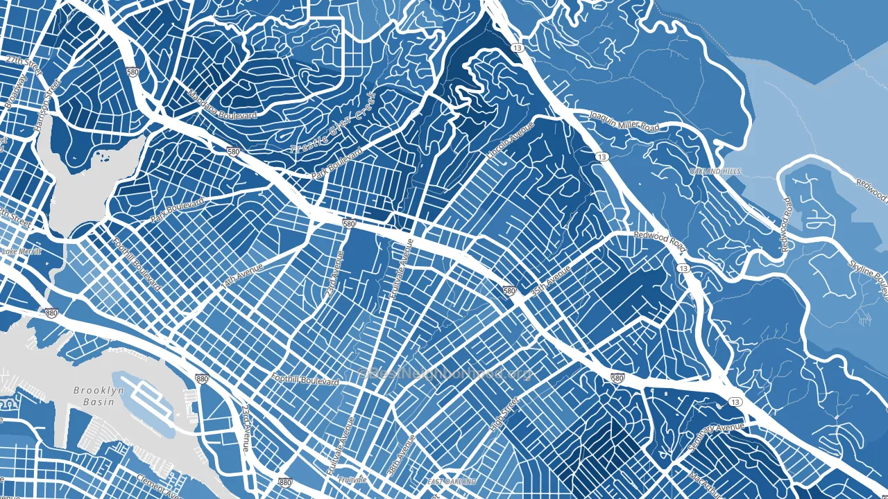 Dimond, Oakland, CA block-group political-lean map