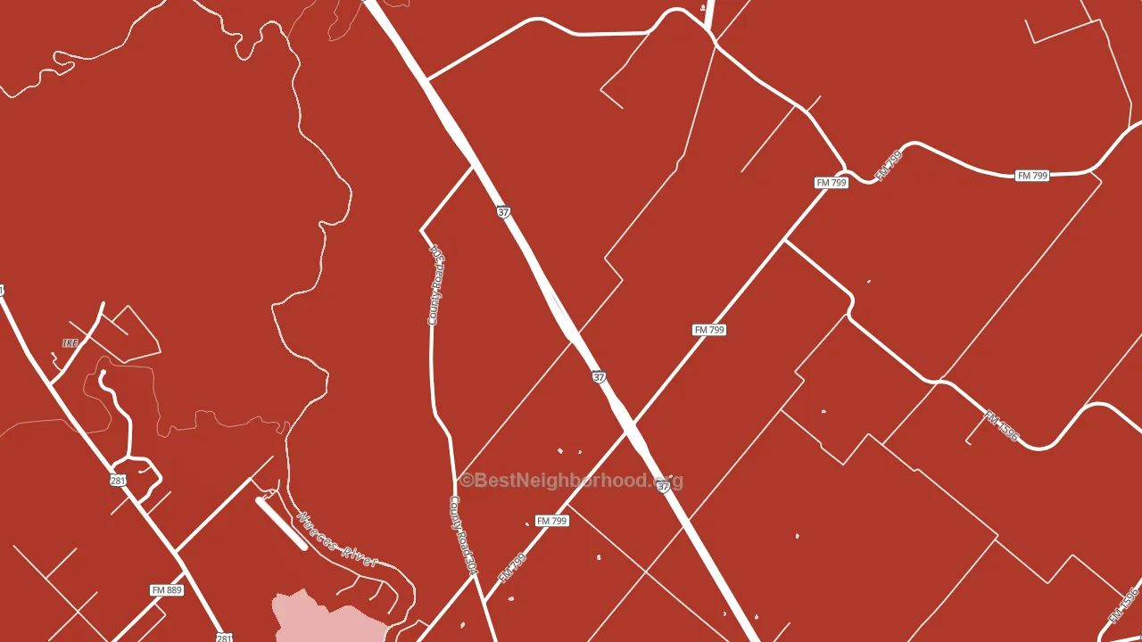 Dinero, TX block-group political-lean map