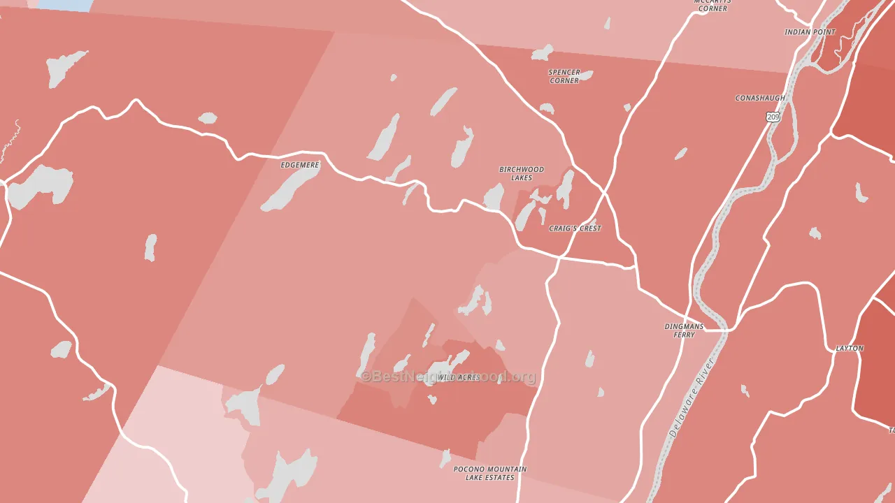 Dingmans Ferry, PA block-group political-lean map