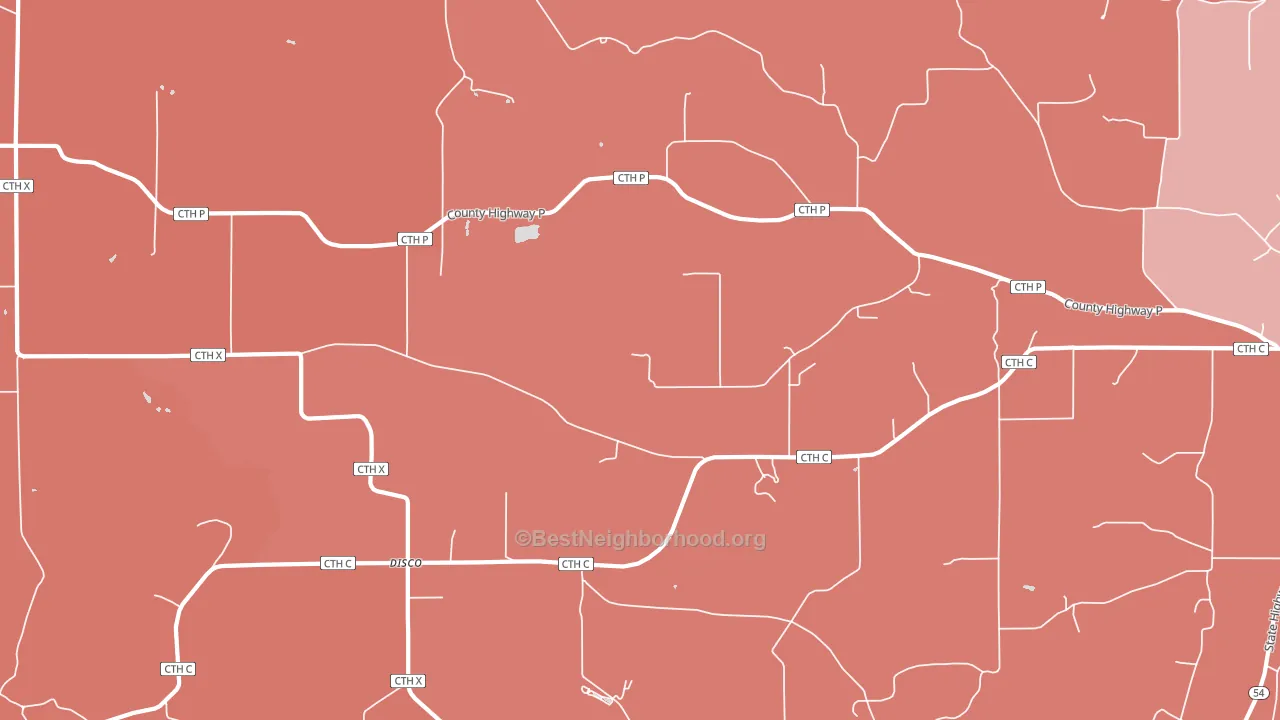Disco, WI block-group political-lean map