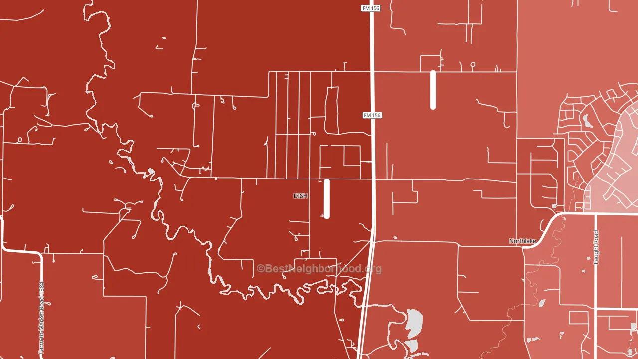 DISH, TX block-group political-lean map