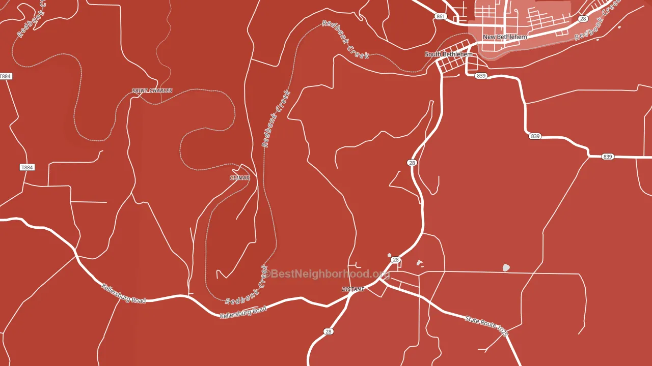 Distant, PA block-group political-lean map