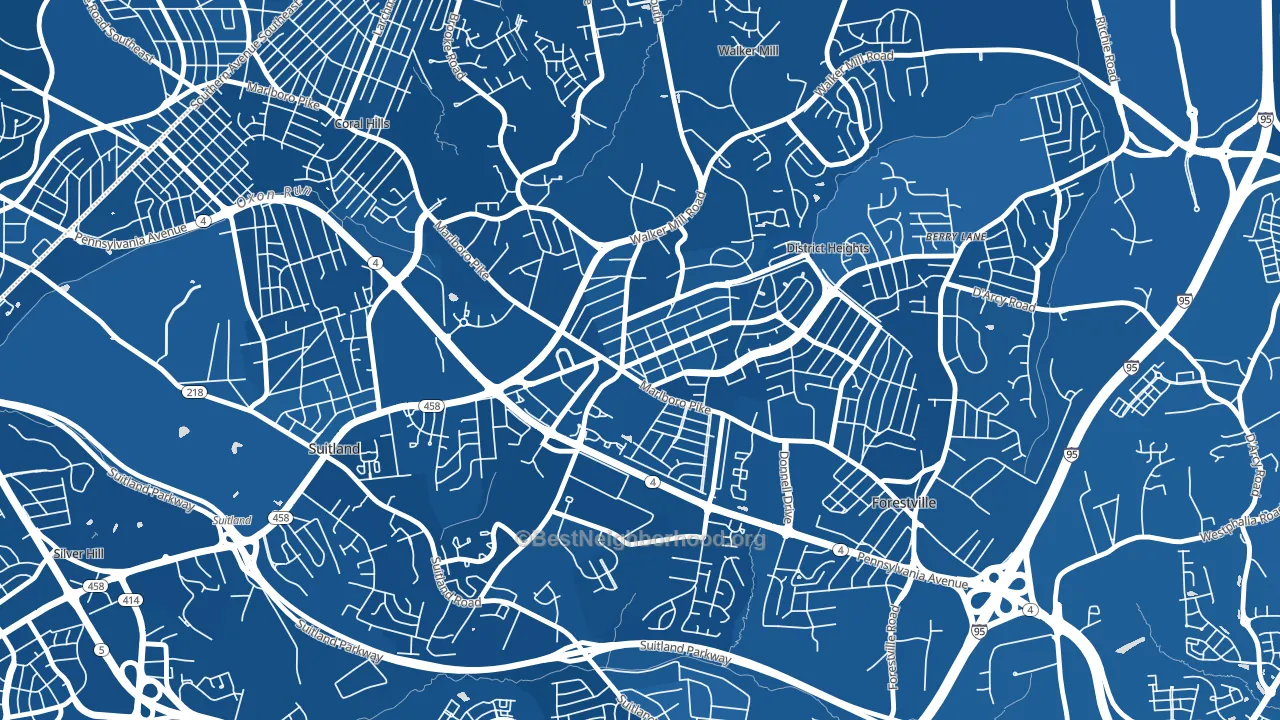 District Heights, MD block-group political-lean map