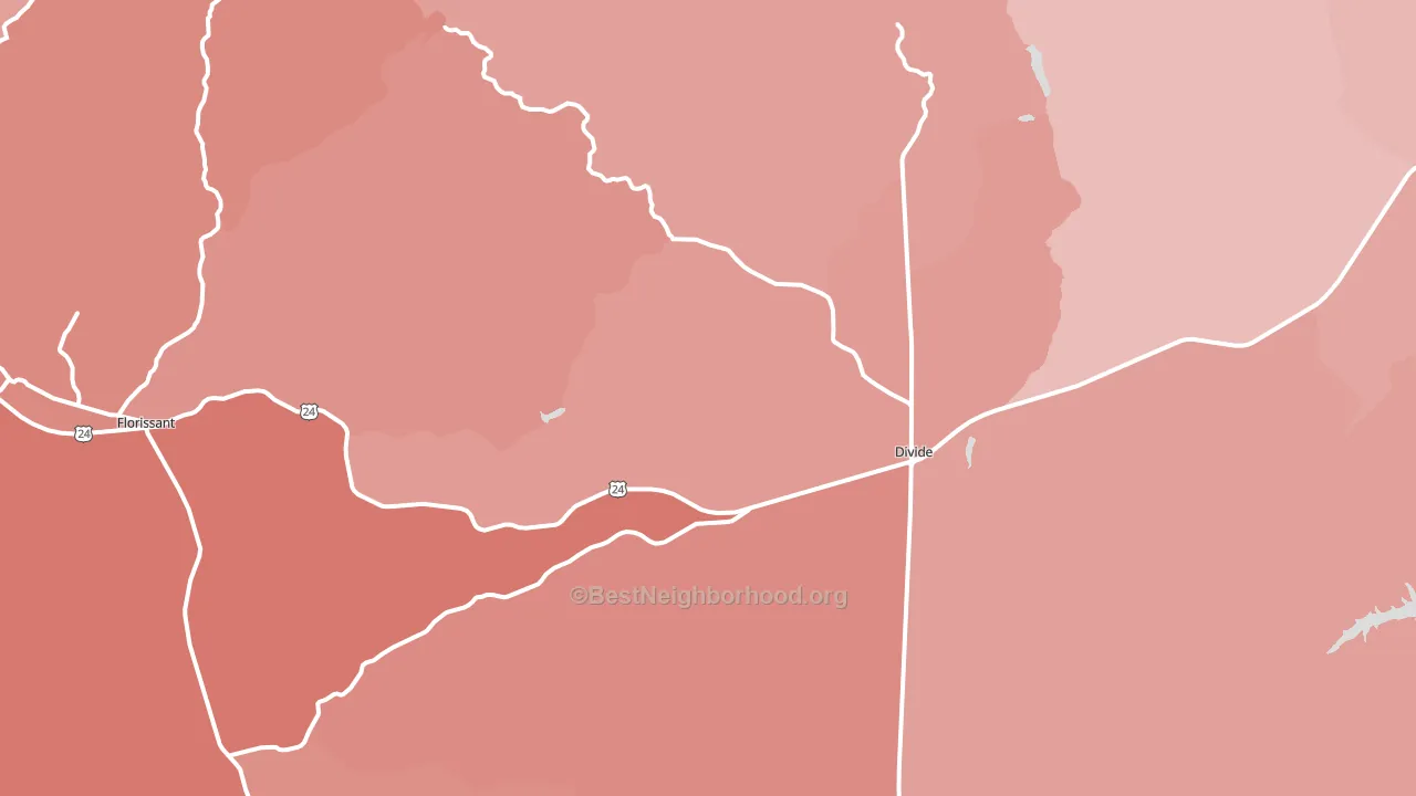 Divide, CO block-group political-lean map