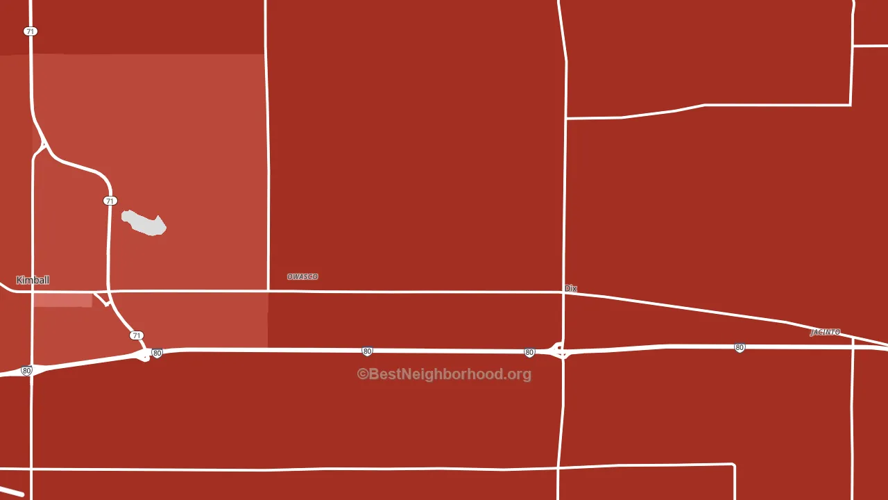 Dix, NE block-group political-lean map
