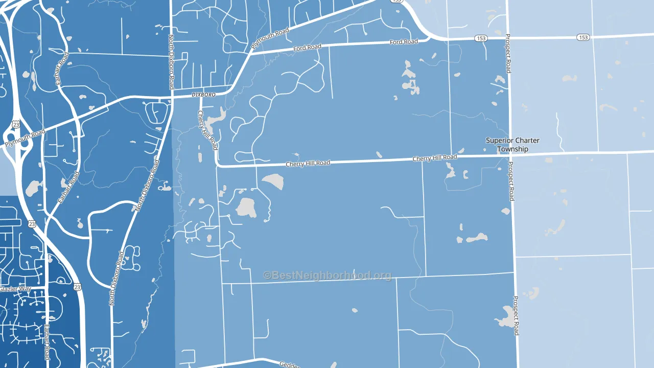 Dixboro, MI block-group political-lean map