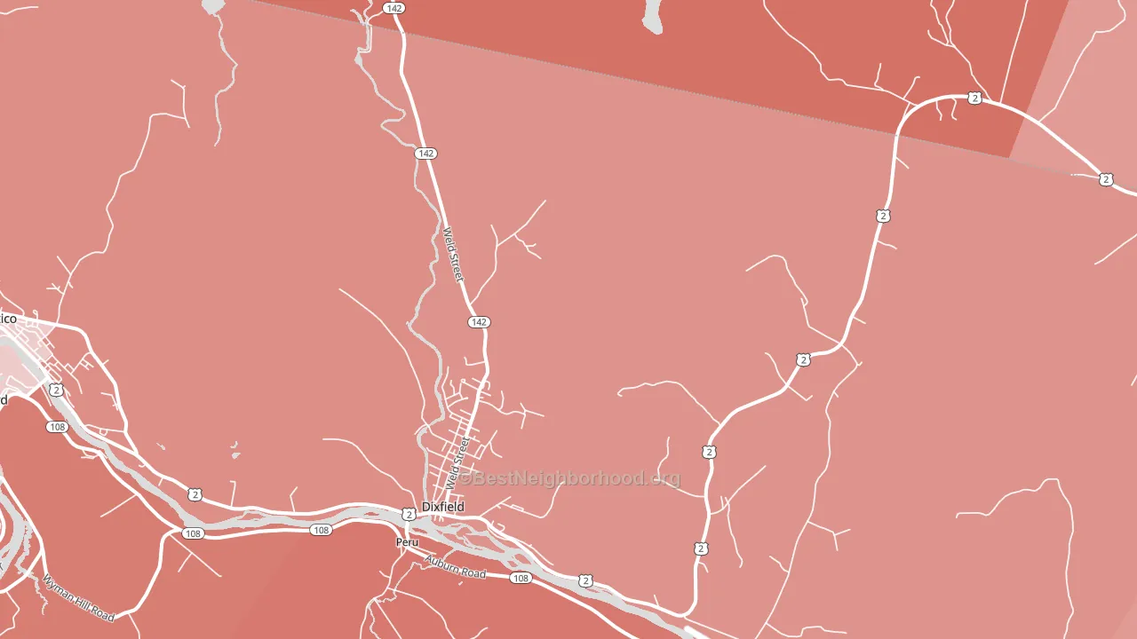 Dixfield, ME block-group political-lean map