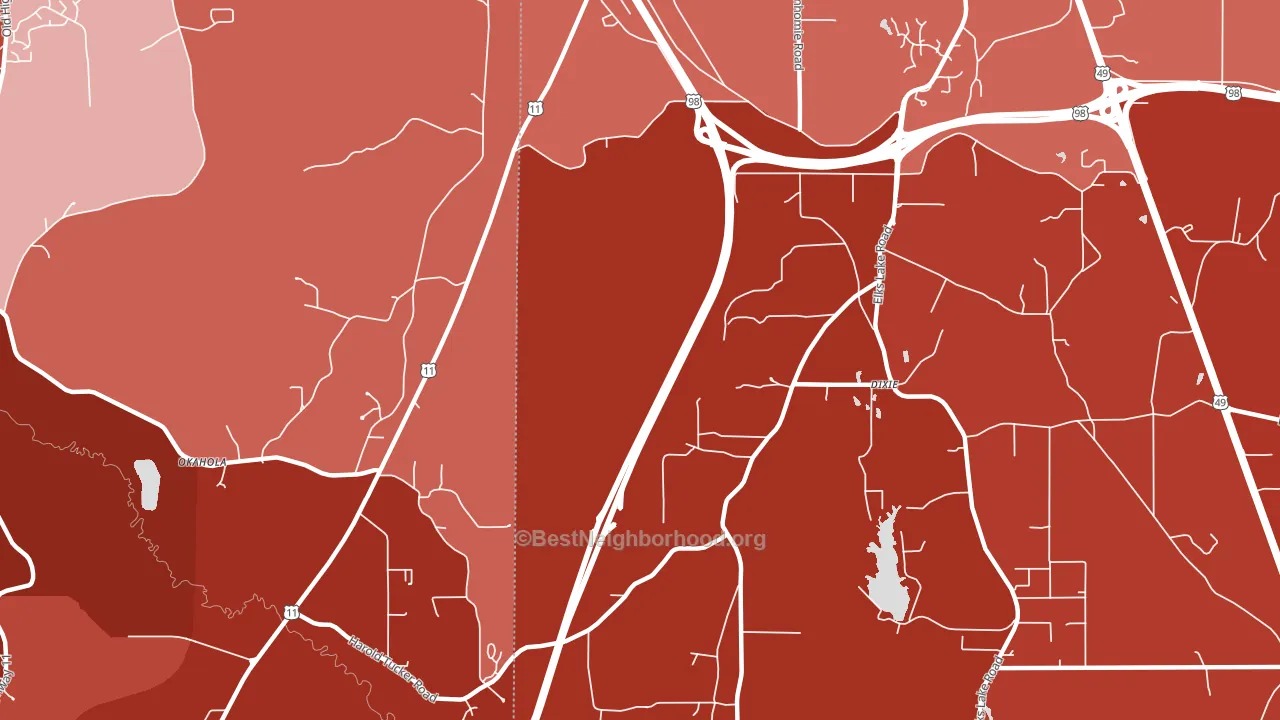 Dixie, MS block-group political-lean map