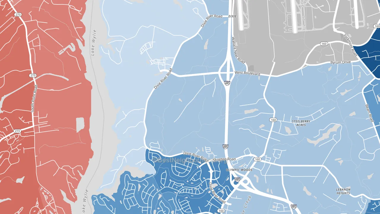 Dixie, NC block-group political-lean map