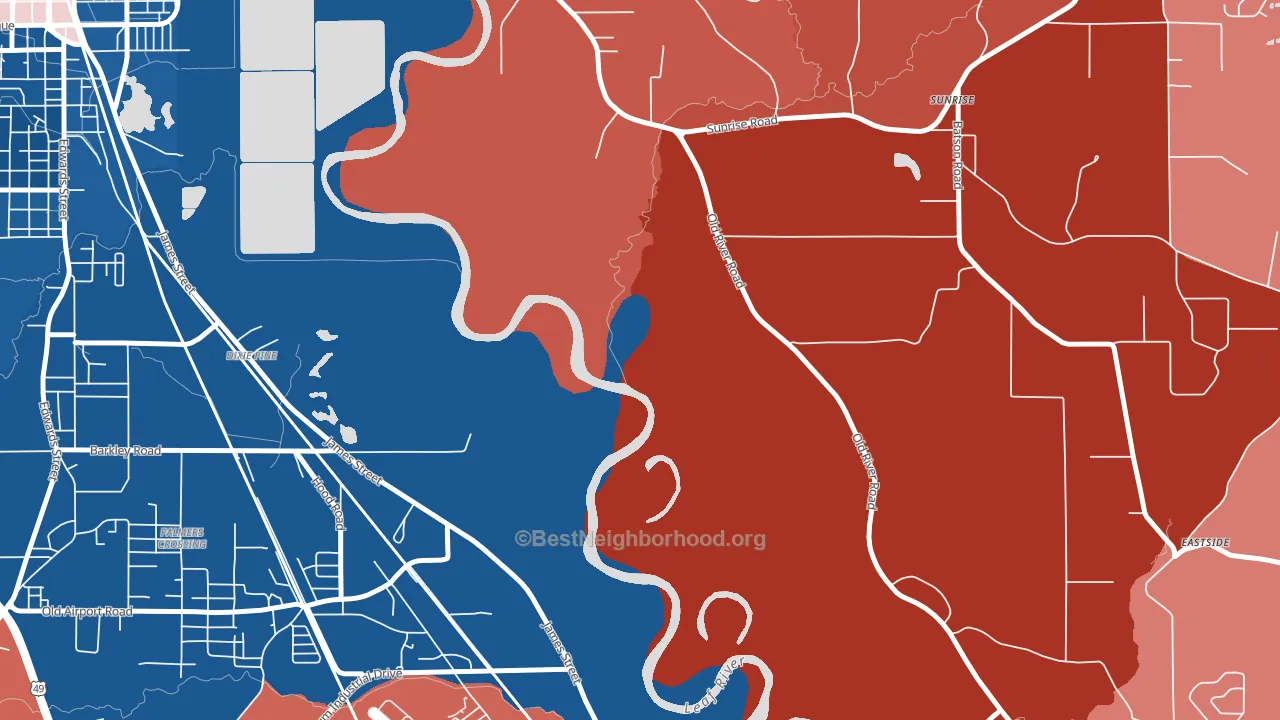 Dixie Pine, MS block-group political-lean map