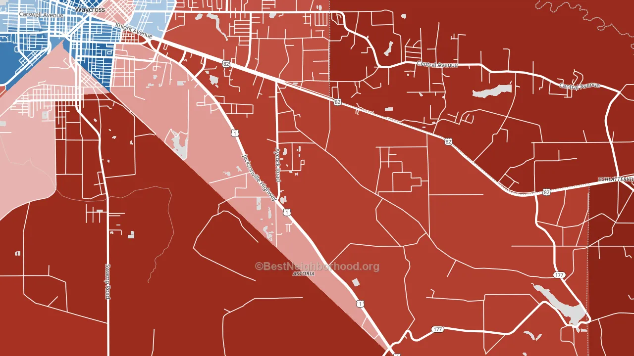 Dixie Union, GA block-group political-lean map