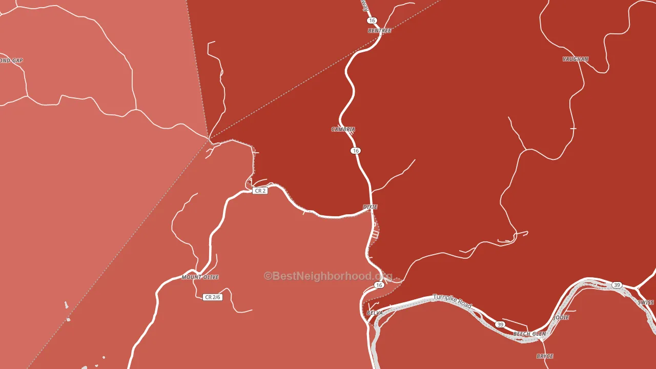 Dixie, WV block-group political-lean map
