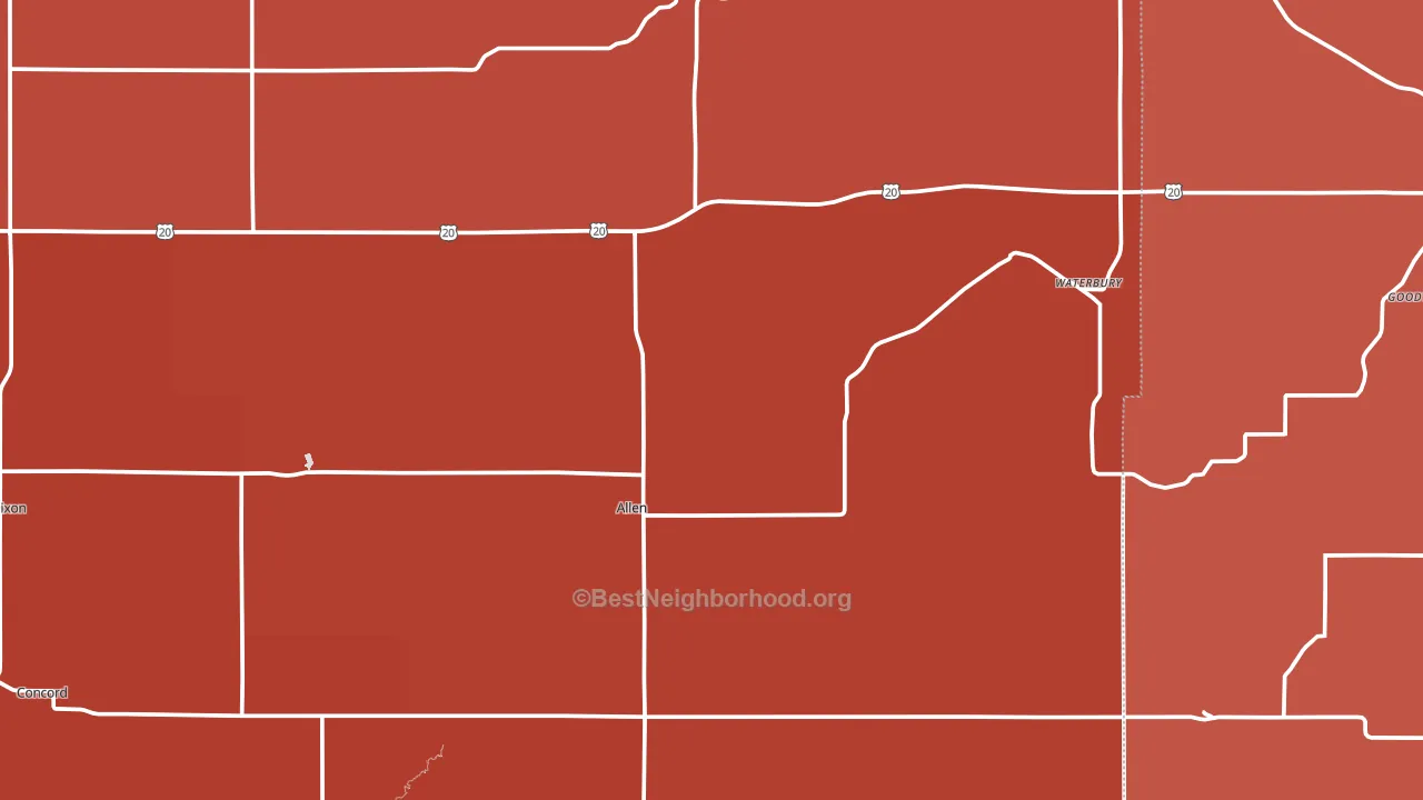 Dixon County, NE block-group political-lean map