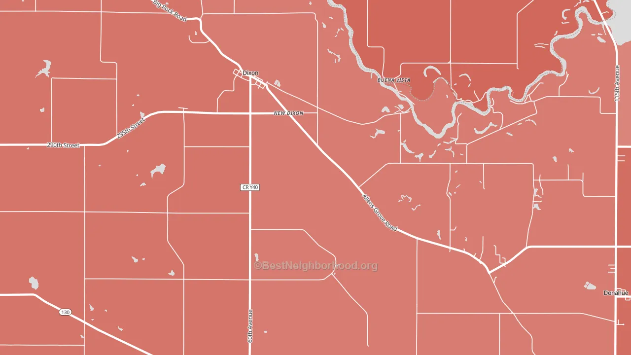 Dixon, IA block-group political-lean map