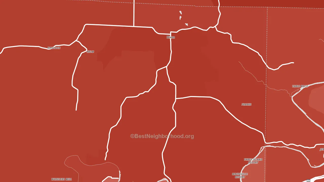 Dixon, MO block-group political-lean map