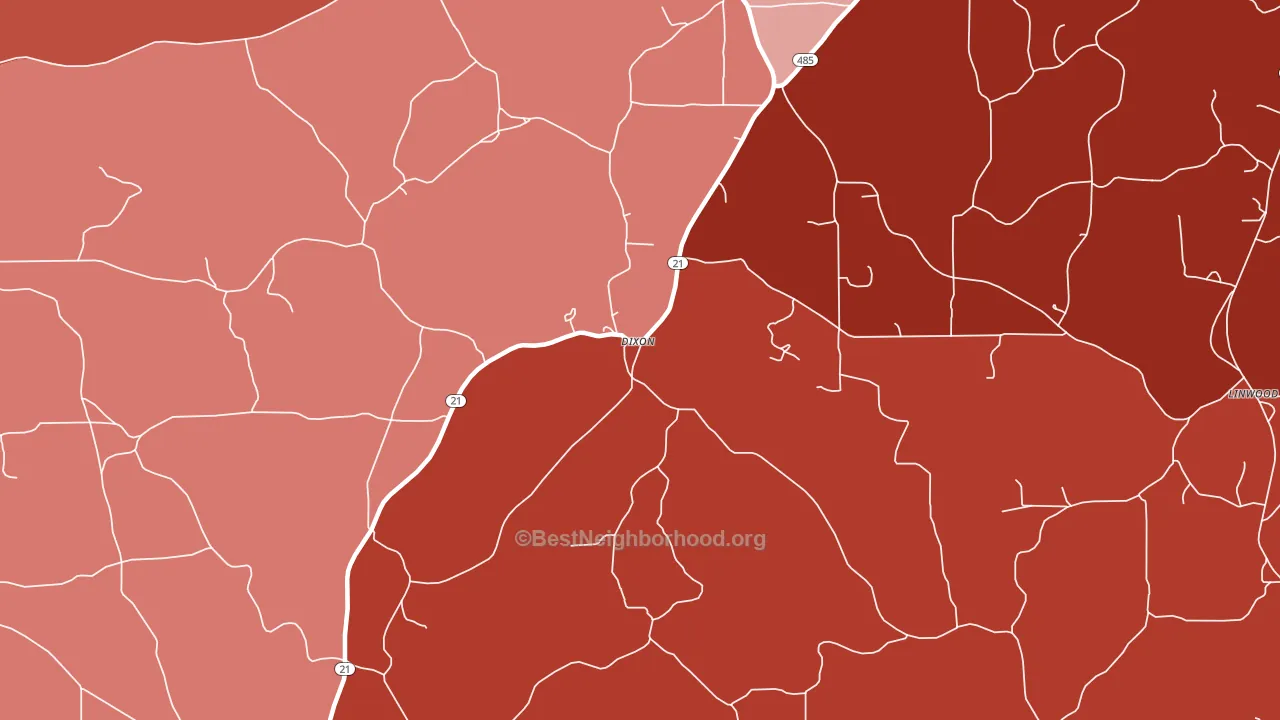 Dixon, MS block-group political-lean map