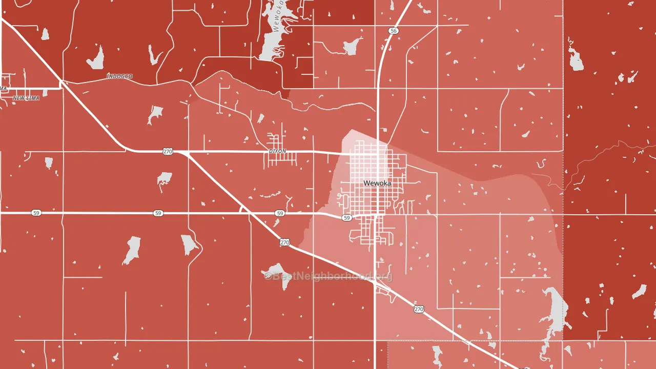Dixon, OK block-group political-lean map