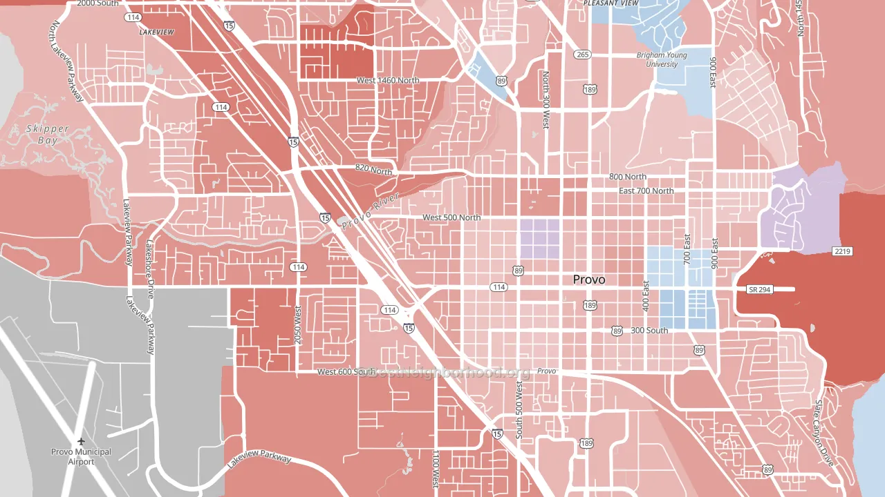 Dixon, Provo, UT block-group political-lean map