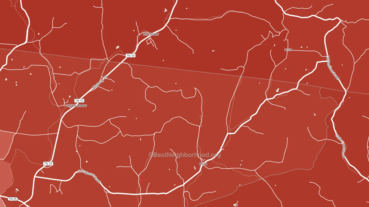 Dixon Springs, TN block-group political-lean map