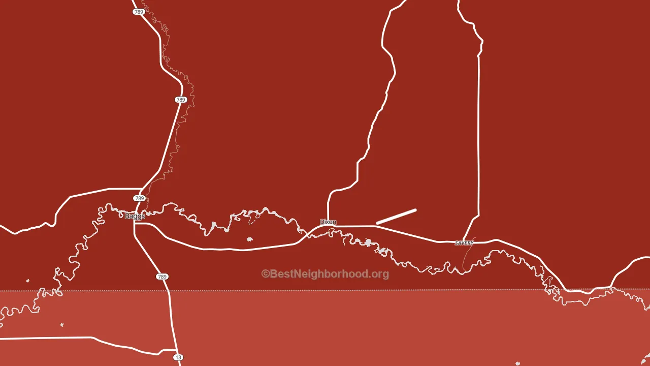 Dixon, WY block-group political-lean map