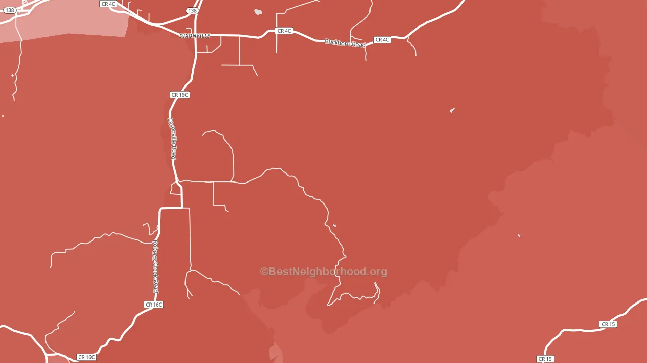 Dixonville, OR block-group political-lean map