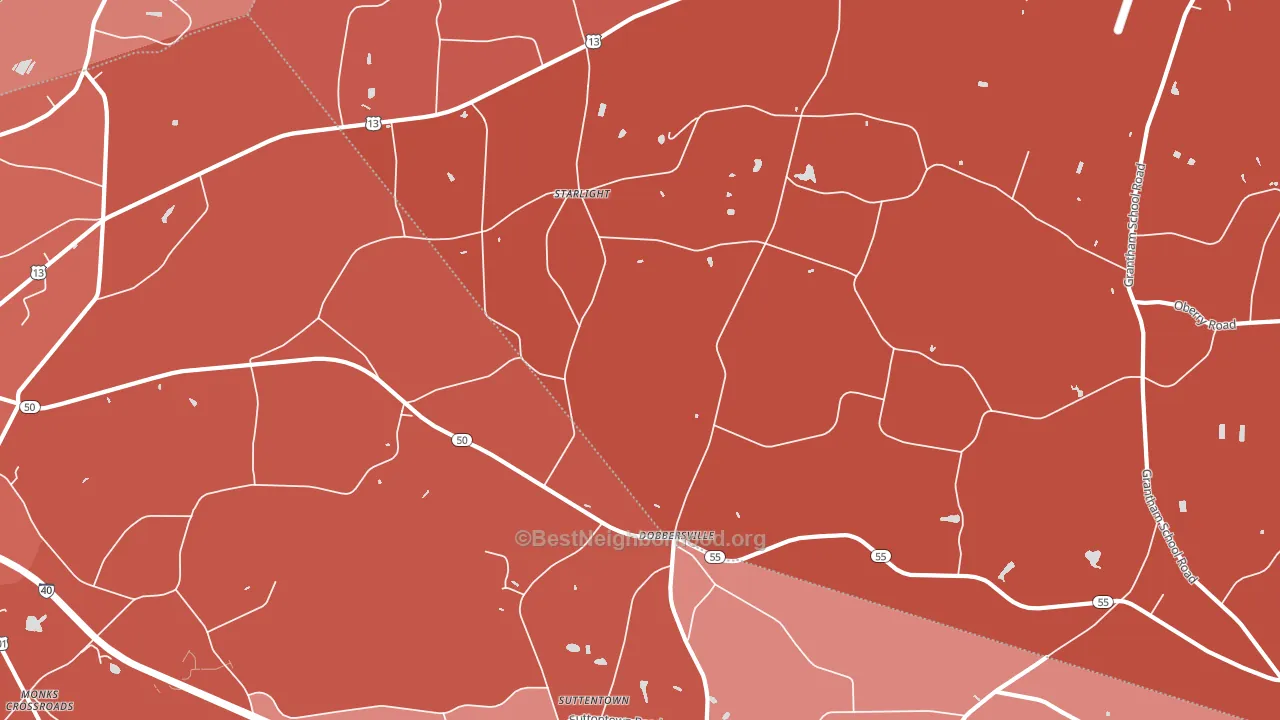 Dobbersville, NC block-group political-lean map