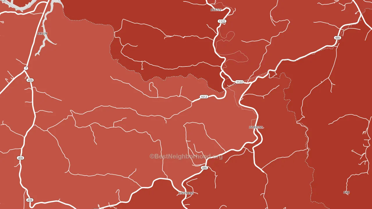 Dobbins, KY block-group political-lean map