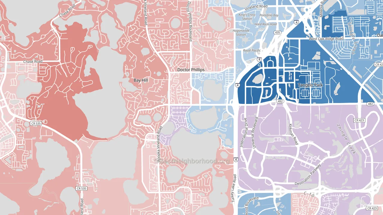 Doctor Phillips, FL block-group political-lean map
