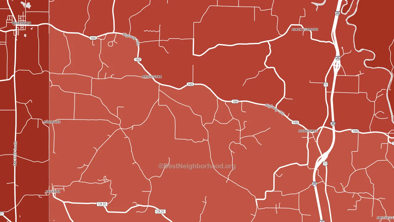 Doddridge, AR block-group political-lean map