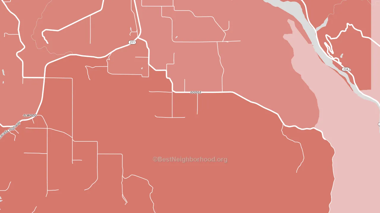 Dodge, OR block-group political-lean map