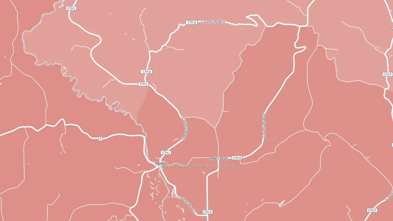 Dodge, WI block-group political-lean map