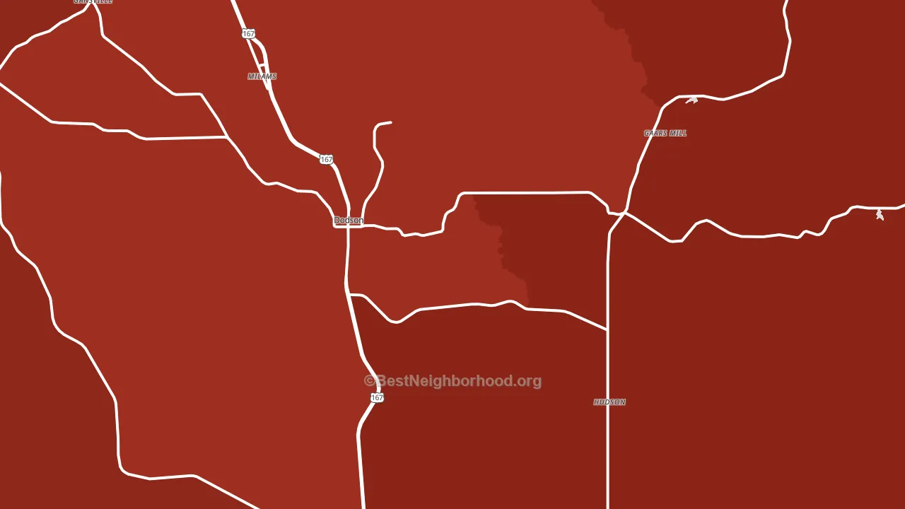 Dodson, LA block-group political-lean map
