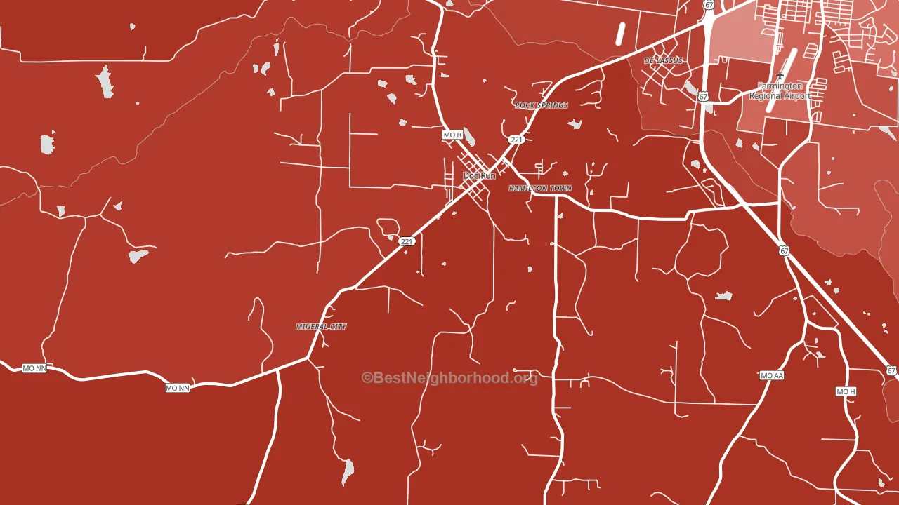Doe Run, MO block-group political-lean map