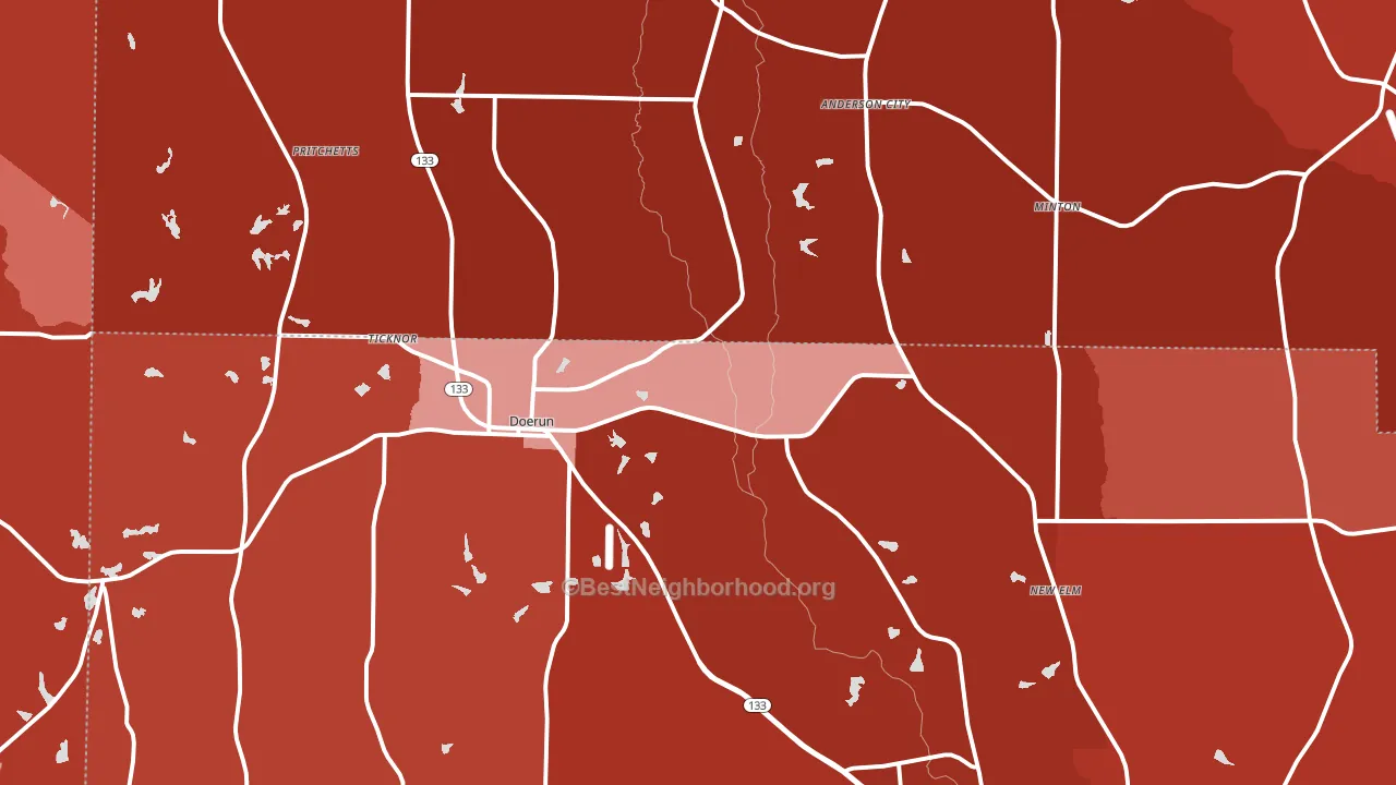 Doerun, GA block-group political-lean map