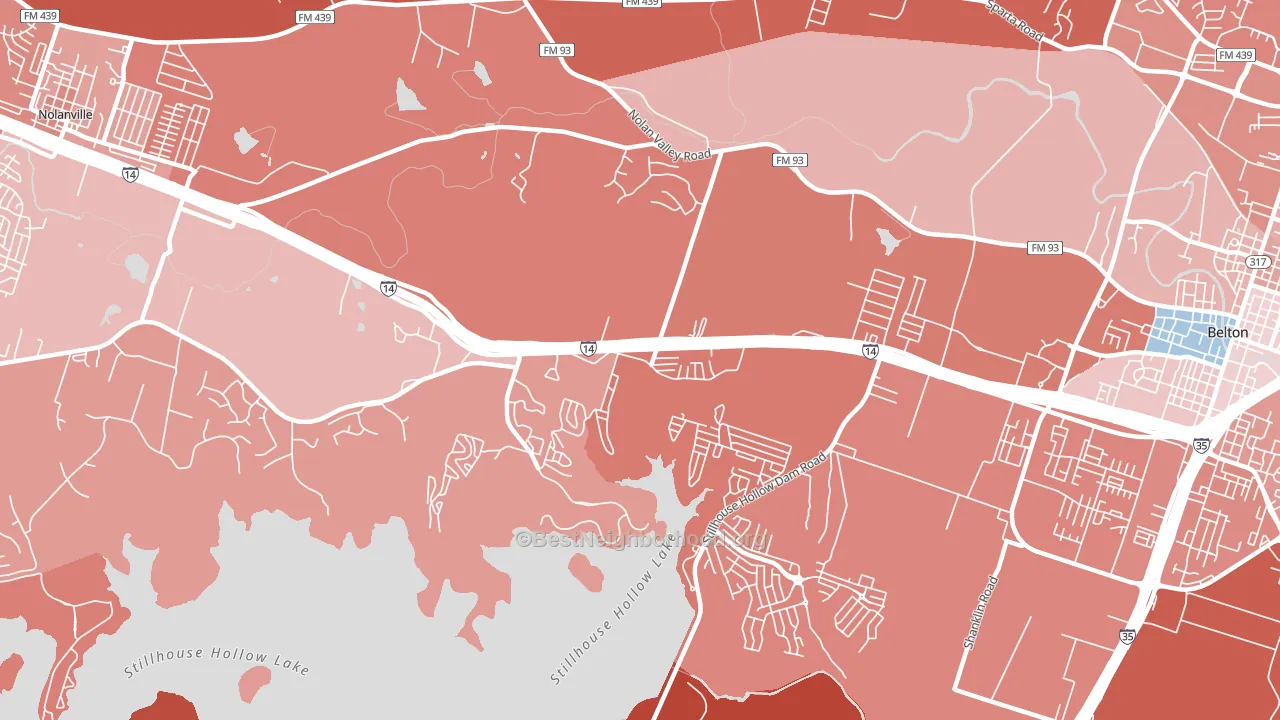 Dog Ridge, TX block-group political-lean map