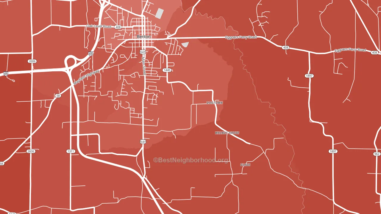 Dogtown, KY block-group political-lean map