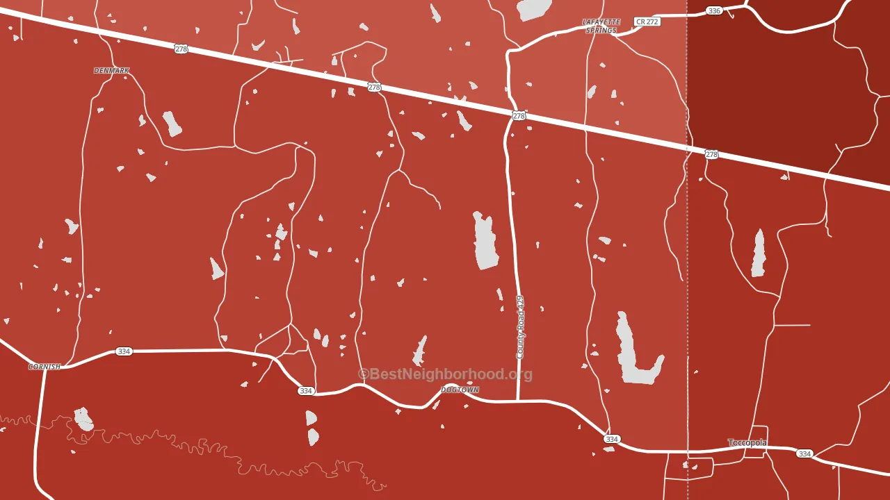 Dogtown, MS block-group political-lean map