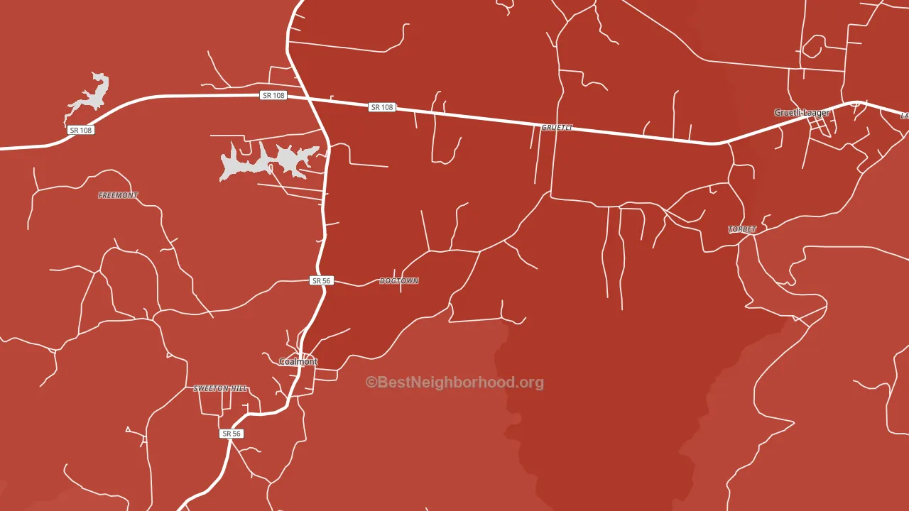 Dogtown, TN block-group political-lean map