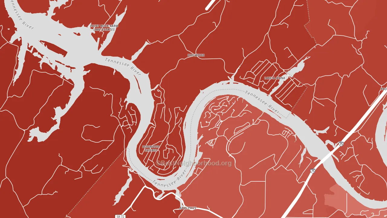 Dogwood, TN block-group political-lean map