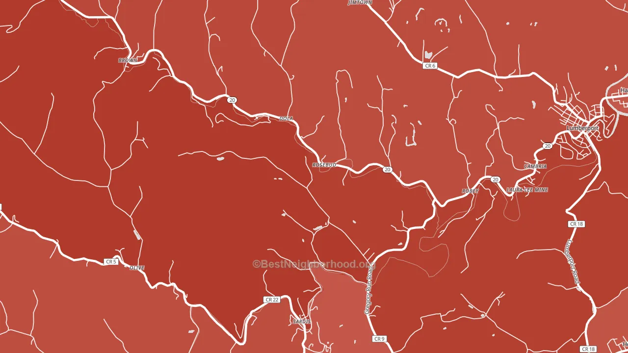 Dola, WV block-group political-lean map