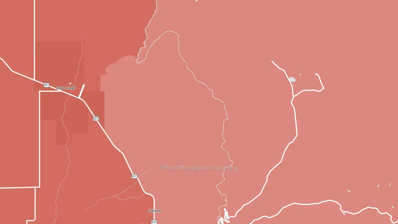 Dolores County, CO block-group political-lean map