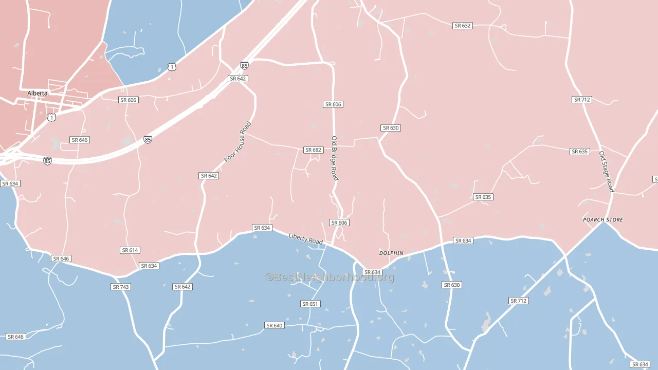 Dolphin, VA block-group political-lean map