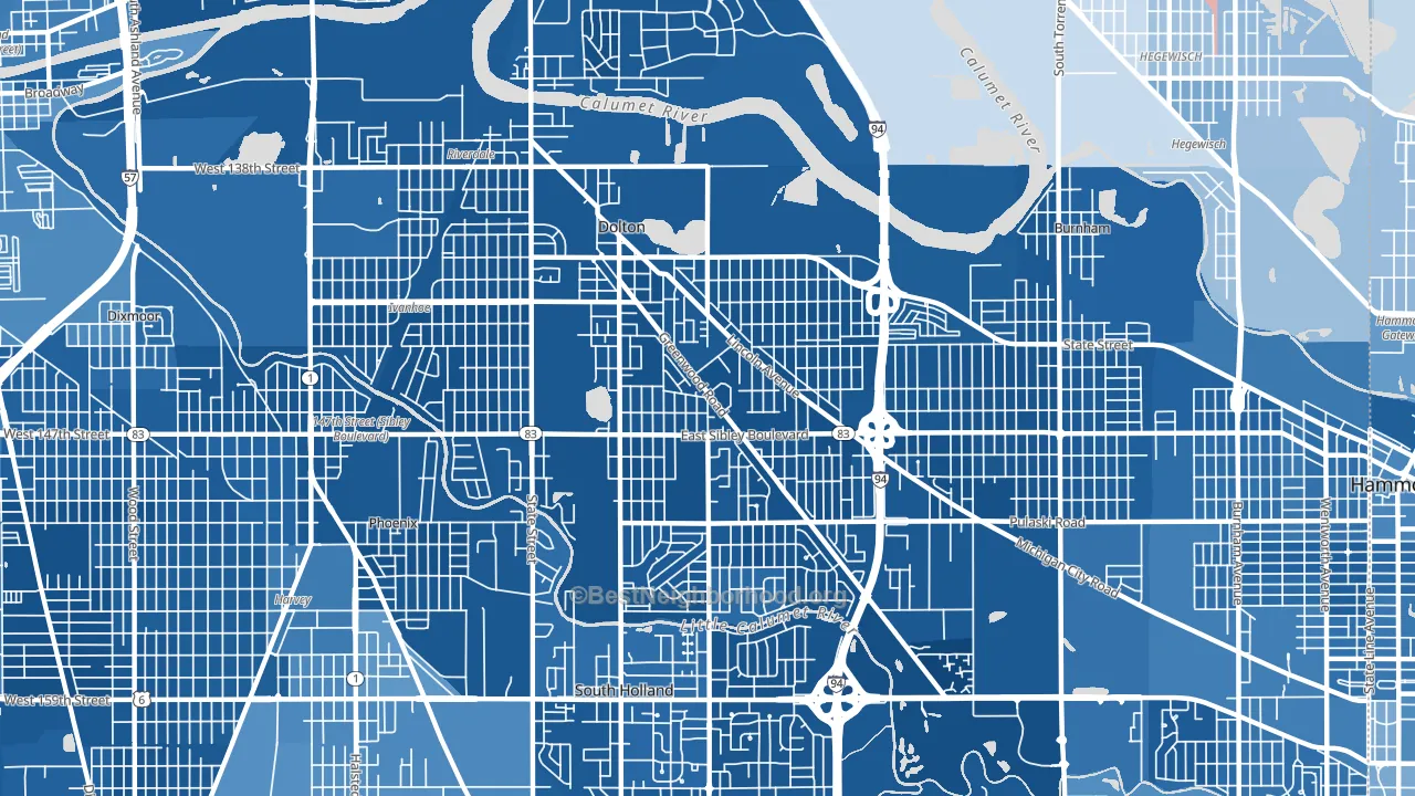 Dolton, IL block-group political-lean map