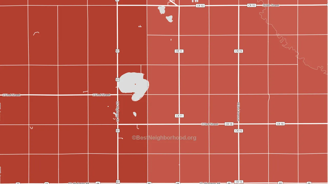 Dolton, SD block-group political-lean map