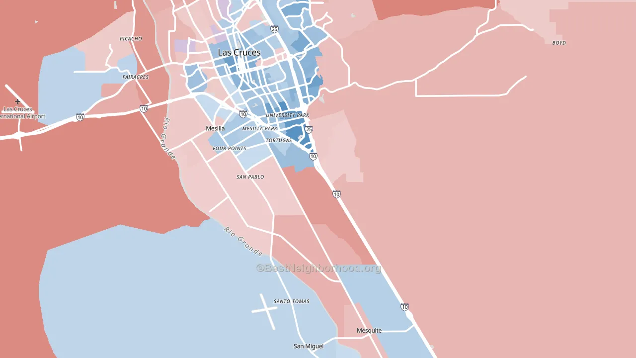 Dona Ana County, NM block-group political-lean map