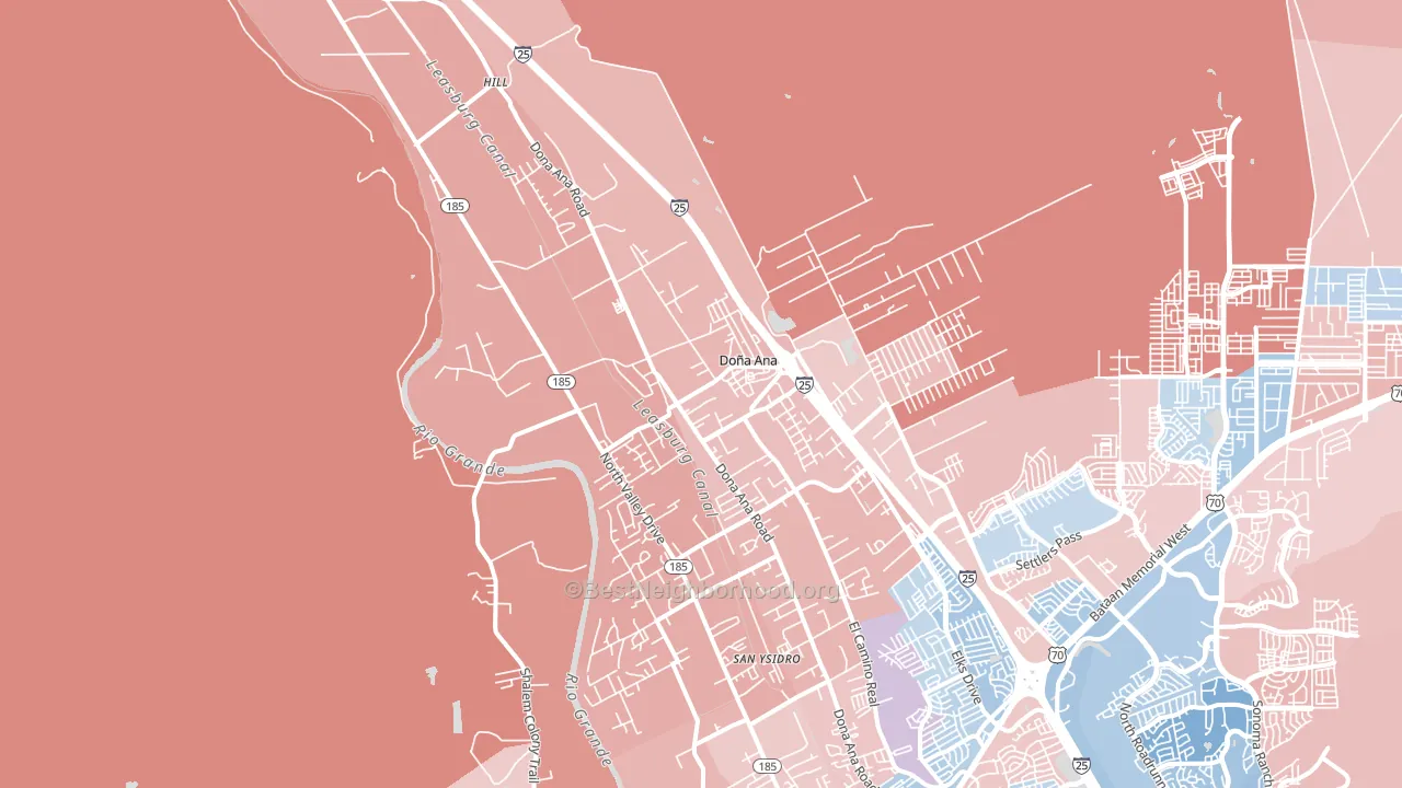 Dona Ana, NM block-group political-lean map