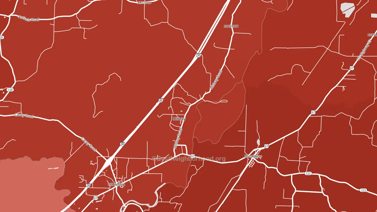 Donaldson, AR block-group political-lean map