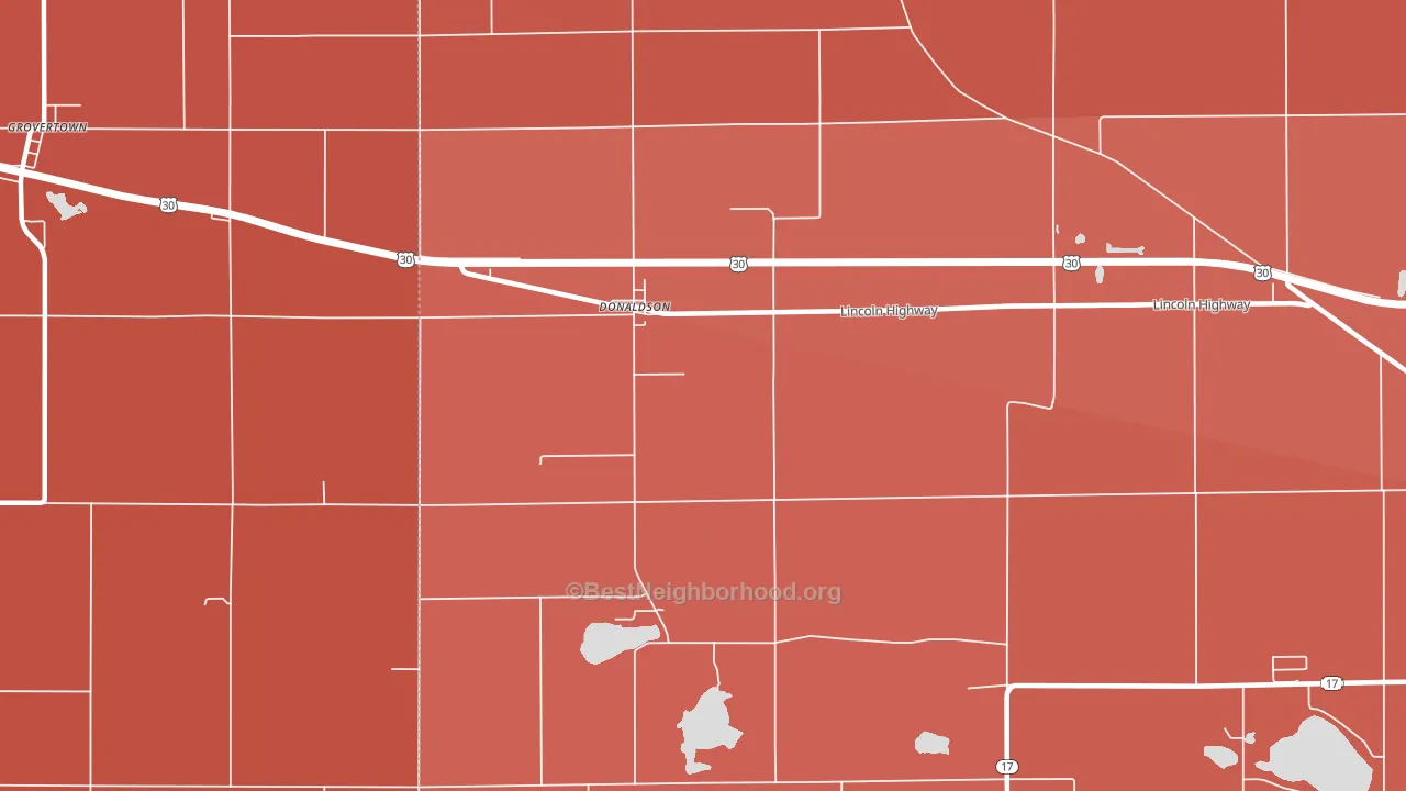 Donaldson, IN block-group political-lean map