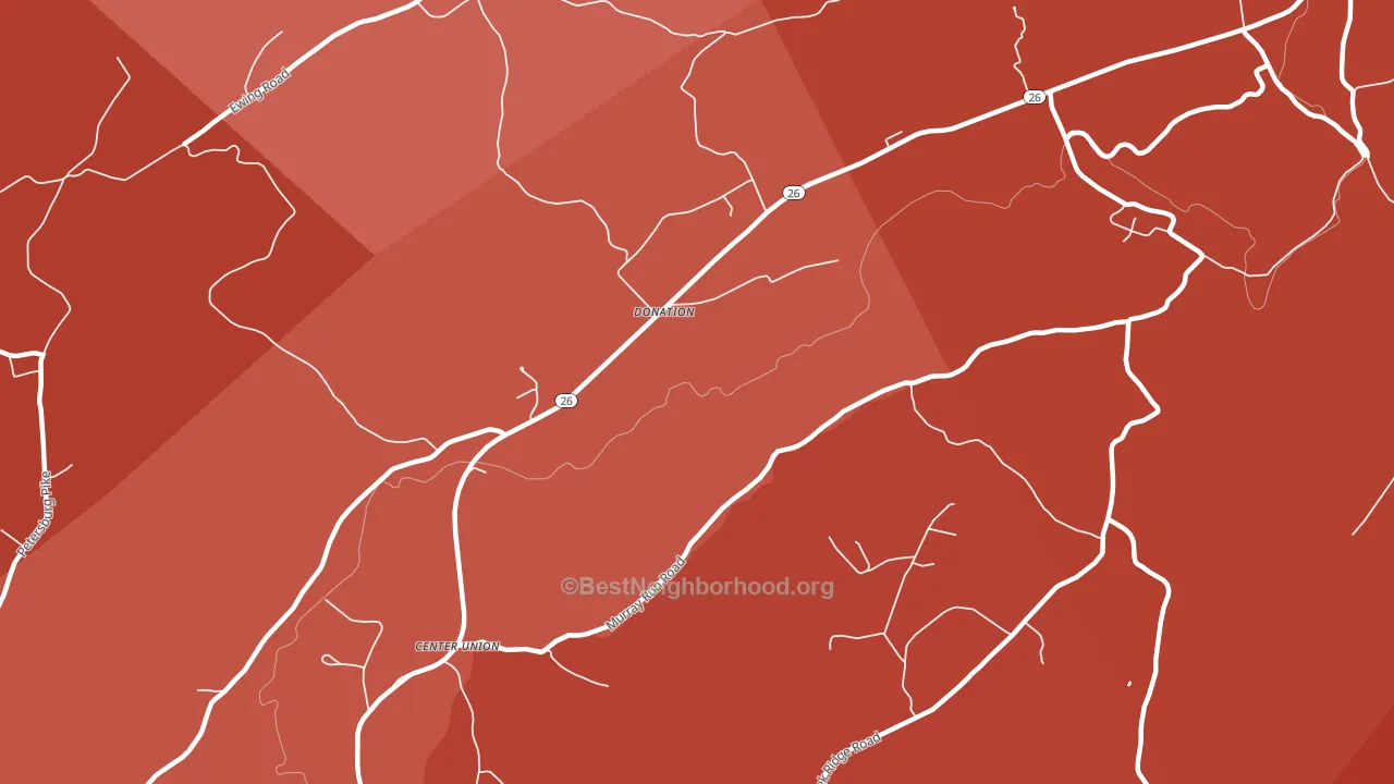 Donation, PA block-group political-lean map