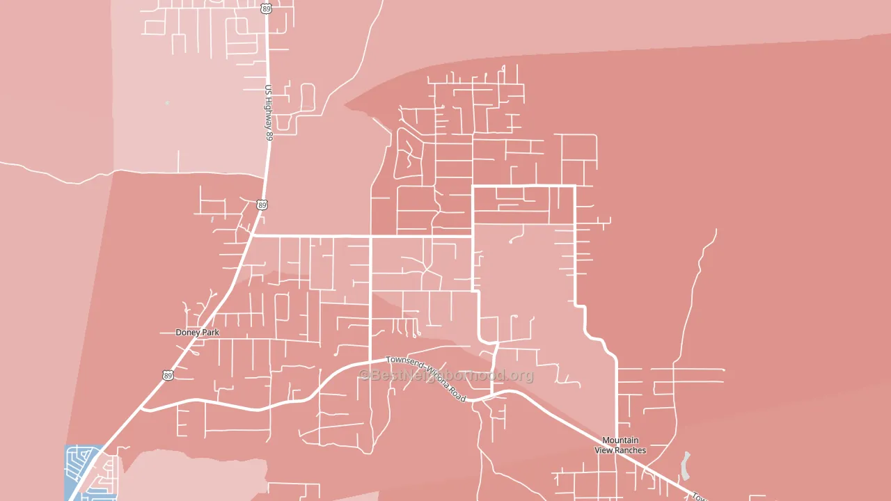 Doney Park, AZ block-group political-lean map